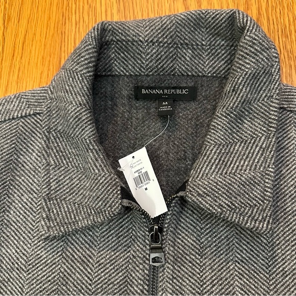 NWT Banana Republic Factory Men’s Dark Grey Zip Up Jacket - Picture 2 of 4
